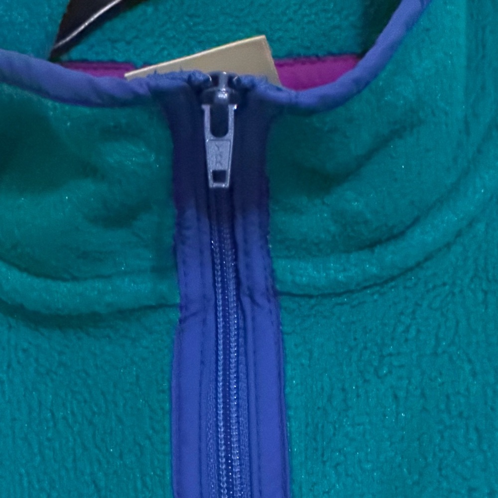 Vintage LL Bean Womens Teal Aqua Full Zip Fleece Jacket Small Medium S M - Picture 5 of 12